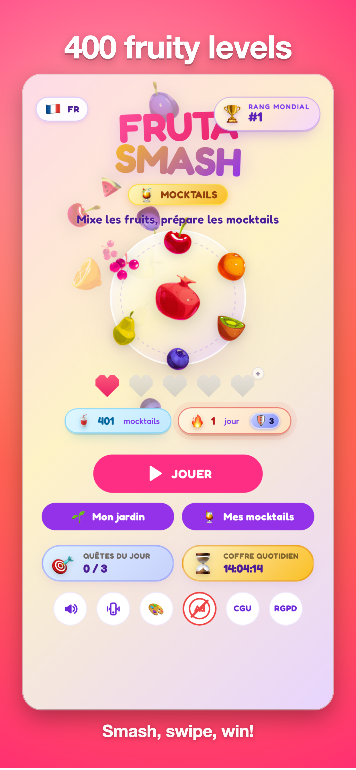 Fruta Smash menu